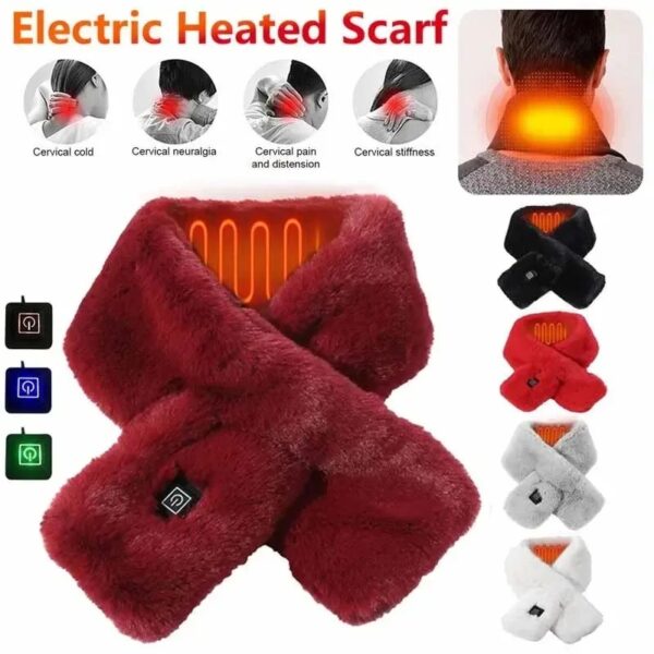 Heating Scarf USB Electric Heated Neck Wrap Heating Pad Pain Relief Three-gear Temperature Control Neck Warmer For Women Men - Image 5